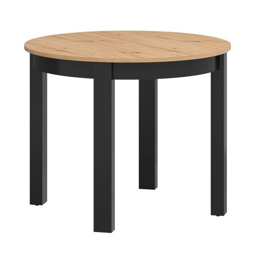 Table À Manger Ronde Extensible 2 À 8 Places Mdf Et Stratifiés Noir