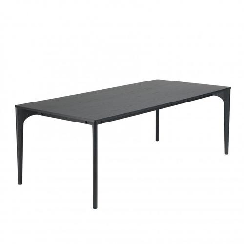 Table À Manger Rectangulaire Noire Pieds En Chêne Massif L220