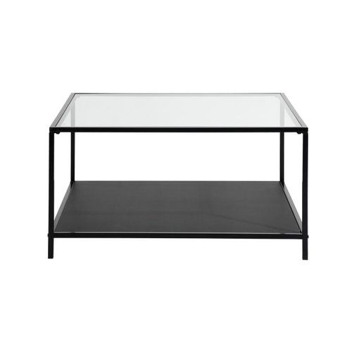 Table Basse Rectangle Scandinave En Verre Et Panneau De Bois