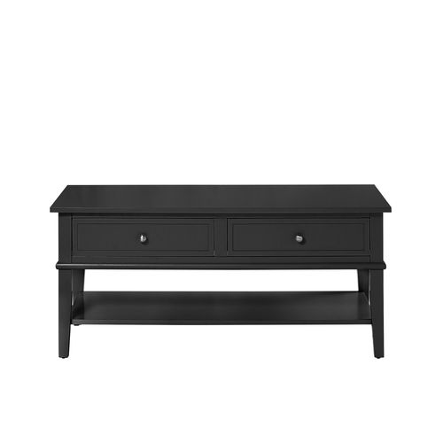 Table Basse Avec 2 Tiroirs En Mdf Noir