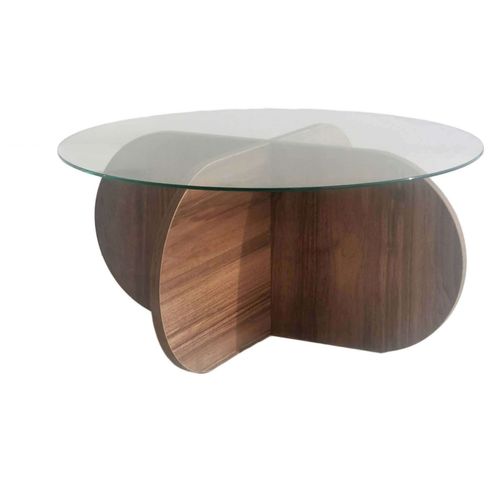 Table Basse En Verre Bubble Noyer