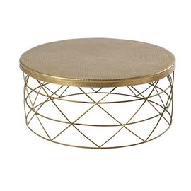 Table Basse En Aluminium Et Métal Doré