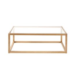 Table Basse En Chêne Massif Et Verre