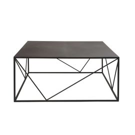 Table Basse Carrée En Métal Noir