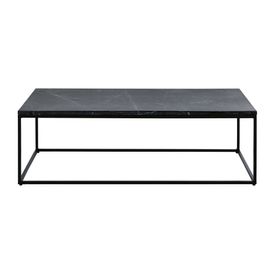 Table Basse En Marbre Noir Et Métal Noir