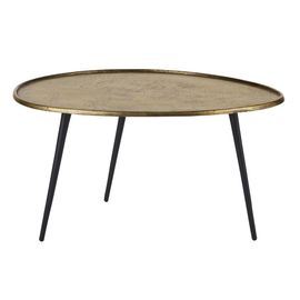 Table Basse Ovoïde En Métal Coloris Laiton Et Noir