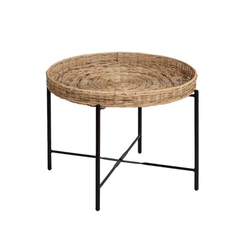 Table Basse En Rotin Marron 60 Cm