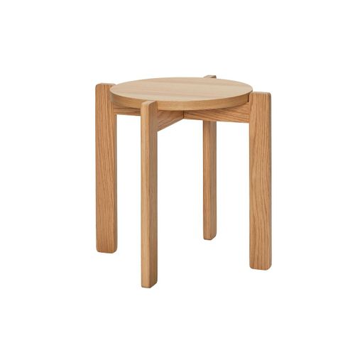 Tabouret En Mdf, Placage De Chêne Et Bois De Chêne Naturel