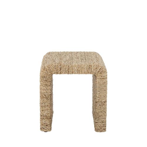 Tabouret En Jacinthe D'eau Tressé Naturel