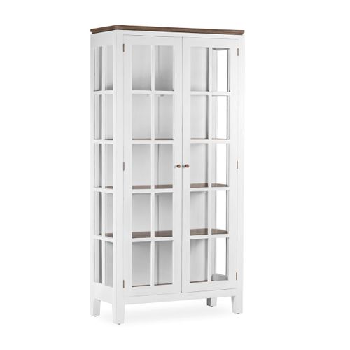 Vitrine En Bois De Mindi Blanc H190