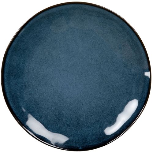 Assiette Plate En Faïence Bleue