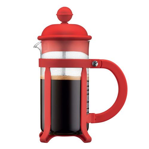 Cafetière À Piston 3 Tasses En Verre Rouge