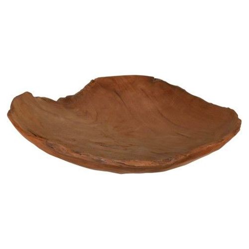Corbeille À Fruits Coupelle Décorative En Bois Teck Nature 30cm