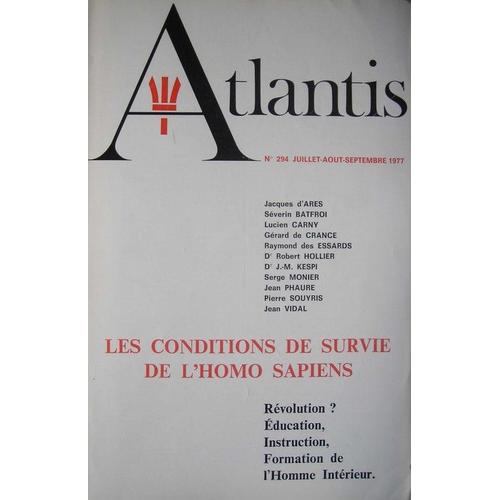 Atlantis  N° 294 : Les Conditions De Survie De L'homo Sapiens