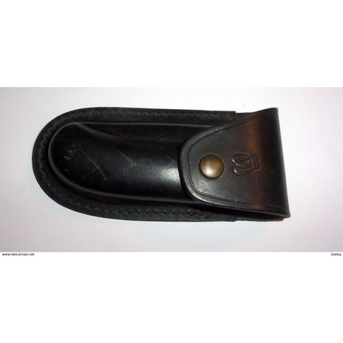 Etui En Cuir Noir Pour Couteau Pliable Avec Passant - Laguiole