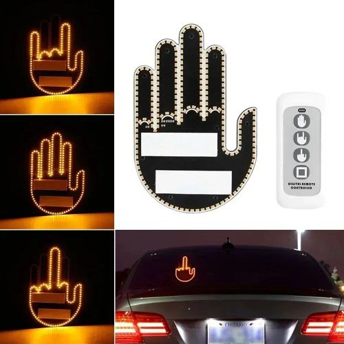 Main Led Pour Voiture, Doigt, Télécommandé À Piles
