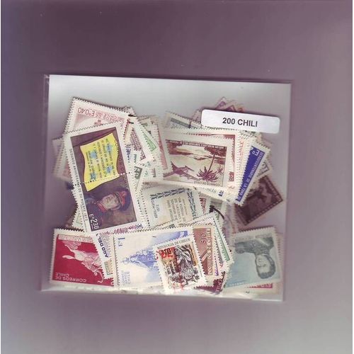 Chili - Lot De 200 Timbres Differents
