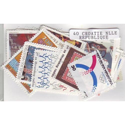 Croatie Nouvelle Republique - Lot De 40 Timbres Differents