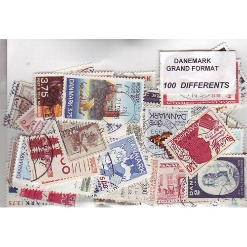 Danemark Grands Formats  - Lot De 100 Timbres Differents
