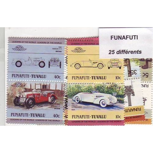 Funafuti - Lot De 25 Timbres Differents