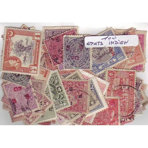 Etats Indiens - Lot De 100 Timbres Differents