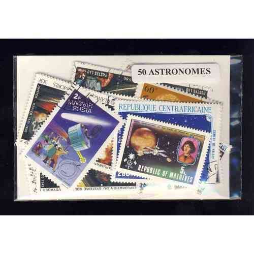 Astronomes Tous Pays Du Monde - Lot De 50 Timbres Differents