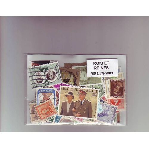 Rois Et Reine - Lot De 100 Timbres Differents Du Monde Entier