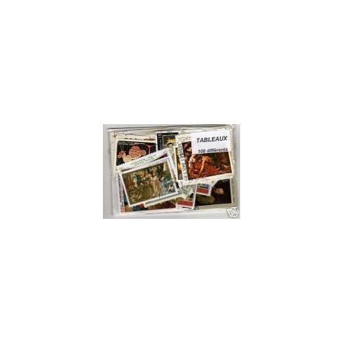 Tableaux - Lot De 100 Timbres Differents Du Monde Entier