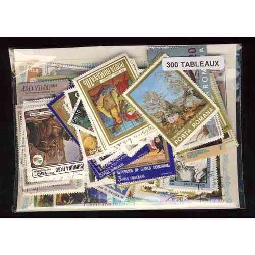 Tableaux - Lot De 300 Timbres Different Du Monde Entier