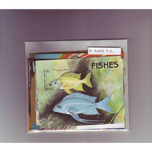 Blocs Feuillets Du Monde Entier - Lot De 50 Blocs Tous Differents