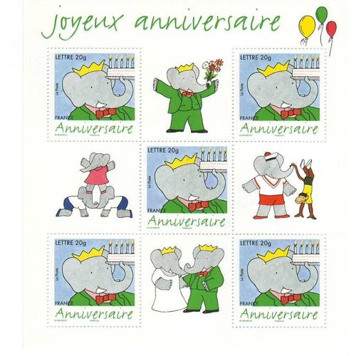 Blf 100 - 75 Ans De L'elephant Babar Dessinateur Laurent De Brunhoff - Neufs ** Gomme Intacte D'origine