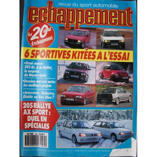 Echappement  N° 233 : Les 20ans D' Echappement Rallye 205 Ax Delta 4wd  Uno 405mi16 535i R11 Vw Coccinelle Wbx4 Ottinger Kadette Gt/E