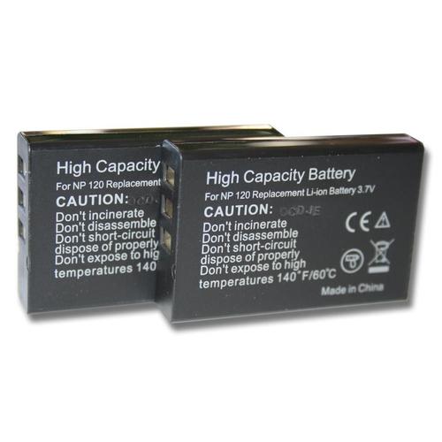 vhbw 2x Batteries compatible avec Rollei Powerflex 350 WiFi appareil photo (1600mAh, 3,7V, Li-ion)