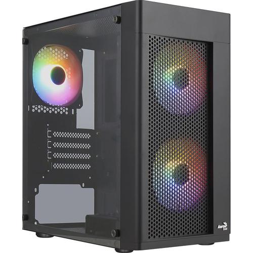 Boitier PC Mini Tour Micro ATX AeroCool Hexform RGB avec panneaux vitrés - Noir