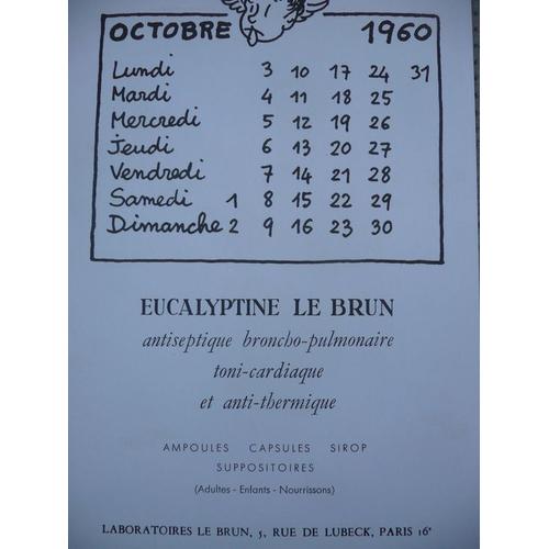 laboratoire le brun dessin humoristique de cabu calendrier de novembre 1959