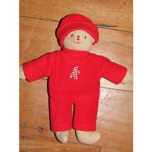 Ours Doudou Trousselier Marron Beige Rouge Peluche