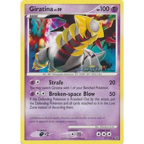 Giratina Niv.59 Avec 100pv 27/127 Platine Vf