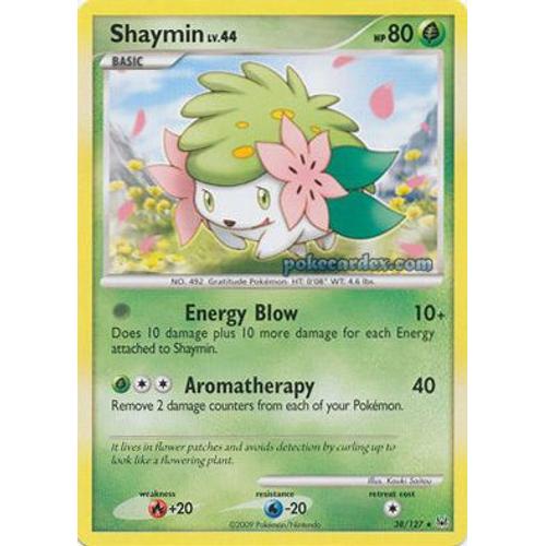 Shaymin Niv.44 Réverse 80pv 38/127 Platine Vf