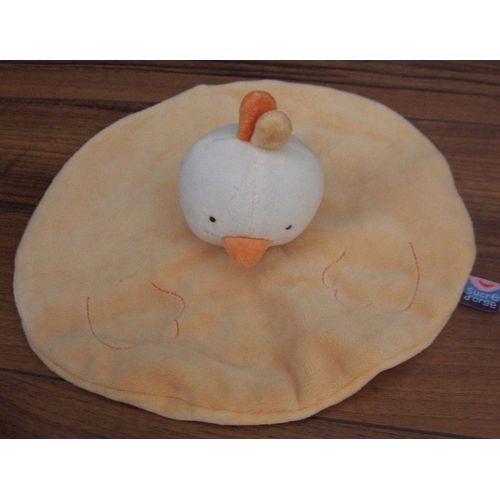 Doudou Poule Sucre D'orge Plat Rond Jaune