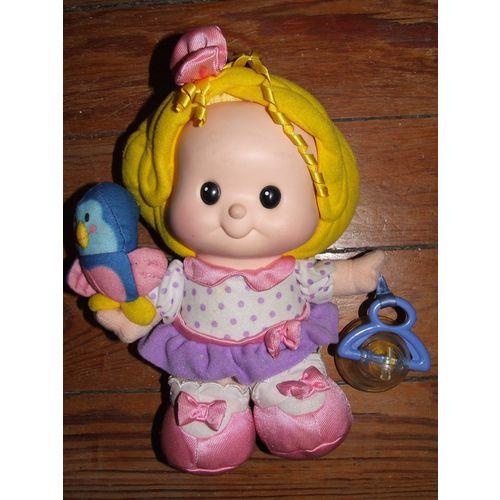 Poupee Fisher Price 1999 Avec Hochet Cloche Et Oiseau Rires Et Chant D Oiseau Peluche De 28 Cms