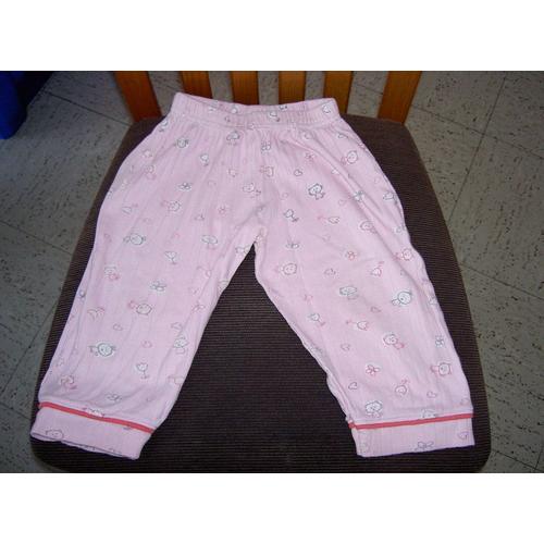 Pantalon De Pyjama Tout Simplement Rose Avec Motif Fleurs Et Chats Taille 2 Ans