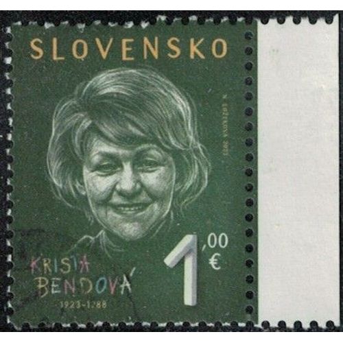 Slovaquie 2023 Oblitéré Used Krista Bendová Écrivaine Y&t Sk 870 Su