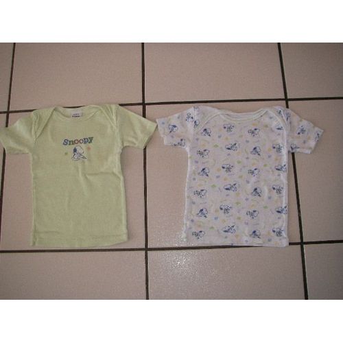 T-Shirt Snoopy Lot De 2 Taillle 1 An