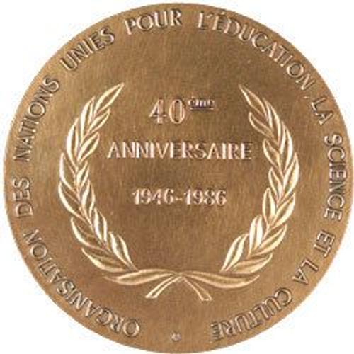 Medaille En Bronze 40eme Anniversaire Unesco