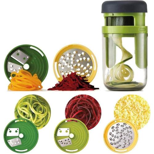 Coupe-Légumes À Main Spiralizer, Spaghetti Noodle Food Maker Spiraliser - Coupe-Légumes Multifonctionnel Trois En Un Vert