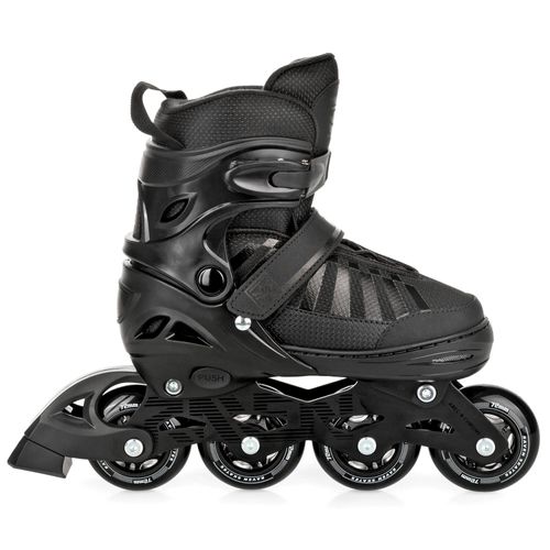 Roller En Ligne Oxen Du 38 Au 42 + Patin A Glace Adulte - Enfant Mixte Taille Ajustable Noir Raven