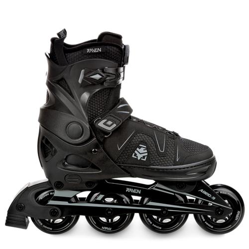 Roller En Ligne Pulse Pro Du 37 Au 40 + Patin A Glace Adulte Enfant Mixte Taille Ajustable Noir Raven