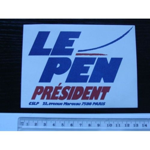 Autocollant Historique Campagne Présidentielle Jean-Marie Le Pen
