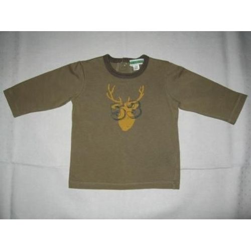 T-Shirt Vert Baudet Kaki Taille 9 Mois Ou 71 Cms