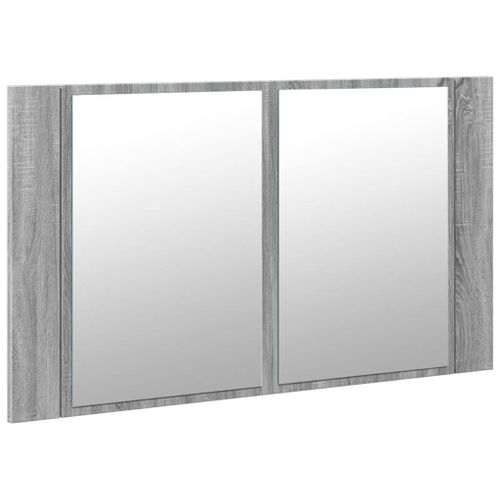 vidaXL Armoire de salle de bain à miroir LED sonoma gris 80x12x45 cm